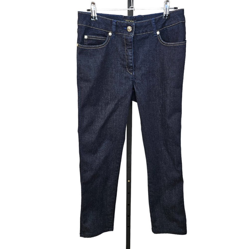 Escada Womens Dark Wash Straight Leg Jeans Size 38 US Medium
